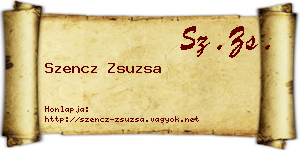 Szencz Zsuzsa névjegykártya